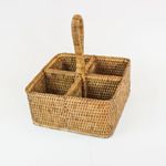 Porta Tempero Quadrado Rattan Natural 20x20 cm Natural Home