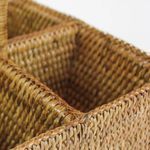 Porta Tempero Quadrado Rattan Natural 20x20 cm Natural Home
