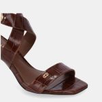 Sandália Luz da Lua Salto Croco Trufa - 80110039