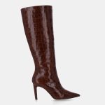Bota Cano Longo Luz da Lua Croco Trufa - 80480035