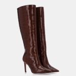 Bota Cano Longo Luz da Lua Croco Trufa - 80480035