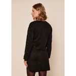 Jaqueta Lez A Lez Com Tachas Em Malha Suede