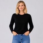 Blusa Feminina Tricot Básica Manga Longa 