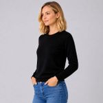 Blusa Feminina Tricot Básica Manga Longa 