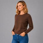 Blusa Feminina Tricot Básica Manga Longa 
