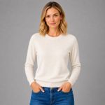 Blusa Feminina Tricot Básica Manga Longa 