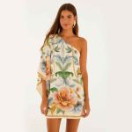 Vestido Ombro Só Estampado Jardim Real Lenço FARM