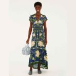 Vestido Longo Estampado Flor Celeste FARM