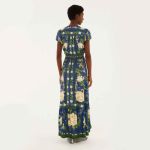 Vestido Longo Estampado Flor Celeste FARM