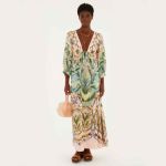 Vestido Manga Longa Estampado Florescer FARM