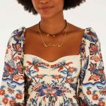 Vestido Curto Manga Estampado Encanto Boho FARM