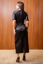 VESTIDO COURO MANGA CURTA