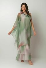 VESTIDO FESTA ESTAMPADO UM OMBRO SÓ