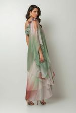VESTIDO FESTA ESTAMPADO UM OMBRO SÓ