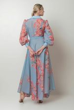  VESTIDO FESTA FLORAL MANGA LONGA