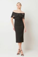 VESTIDO FESTA MIDI  BUSTO BORDADO