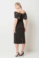 VESTIDO FESTA MIDI  BUSTO BORDADO