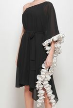 VESTIDO FESTA  PRETO & BRANCO 