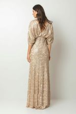 VESTIDO FESTA BORDADO DOURADO