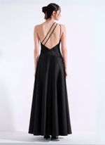 VESTIDO LONGO FENDA PLISSADO 