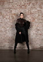 BLUSA FRANZIDA TULE PRETO  