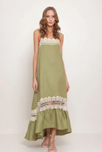 VESTIDO LONGO COM RENDA 