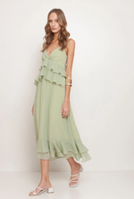 VESTIDO MIDI BABADOS 