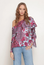 BLUSA ESTAMPADA ASSIMÉTRICA 