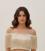 BLUSA COM FRANJAS NATURAIS