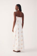 VESTIDO LINHO/LUREX BORDADO 