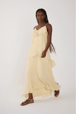 VESTIDO LONGO LUREX BABADOS 