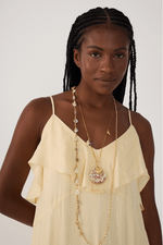 VESTIDO LONGO LUREX BABADOS 