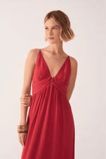 VESTIDO CREPE METAL DECOTE 