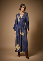 VESTIDO LONGUETE DETALHADO ESTAMPA HANA