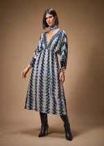 VESTIDO MIDI DECOTE V ESTAMPA TSUKI 