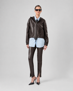 CALÇA SKINNY MIX MALHA MARIA - CHOCOLATE NEGRO