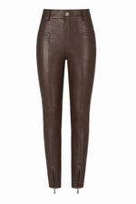 CALÇA SKINNY MIX MALHA MARIA - CHOCOLATE NEGRO