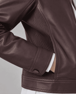 JAQUETA RACER RIB NORA - CHOCOLATE NEGRO