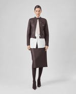 JAQUETA RACER RIB NORA - CHOCOLATE NEGRO