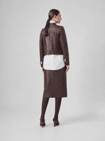 JAQUETA RACER RIB NORA - CHOCOLATE NEGRO