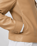 JAQUETA RACER RIB NORA - DOCE DE LEITE