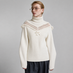 BLUSA PULLOVER C/ DETALHE CROCHET - OFF WHITE 