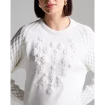 BLUSA PULL RAGLAN BORDADO - OFF WHITE