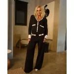 CASACO COAT BICOLOR NATANA - PRETO E OFF WHITE