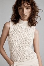 VESTIDO MIDI PONTO ROSETA - OFF WHITE 