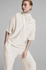 CALCA WIDE LEG C/ PREGAS - IVORY
