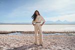 CALCA WIDE LEG C/ PREGAS - IVORY