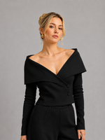 BLUSA GOLA ESTOLA - PRETO