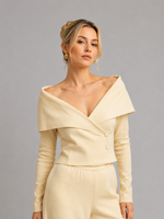 BLUSA GOLA ESTOLA - TRIGO 