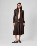 SAIA MIDI CHAMOIS CHLOE - CHOCOLATE NEGRO
